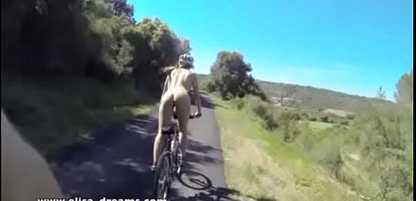  Nude in public biking on the road